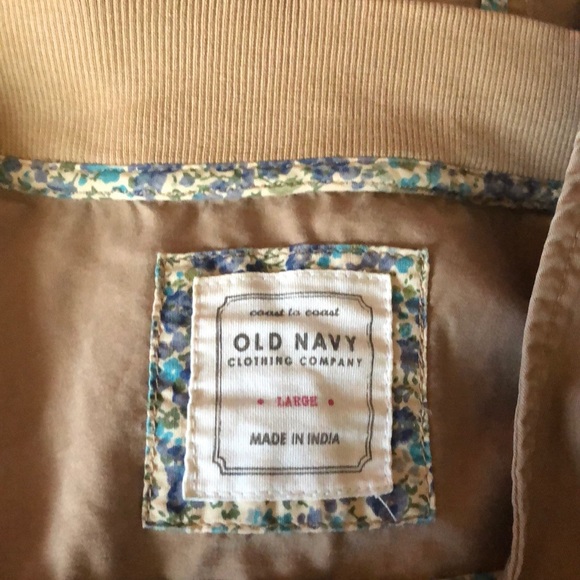 Old Navy Tan Hooded Long Button Down Utility Jacket - Picture 9 of 10